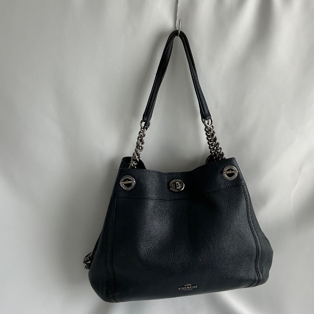COACH Navy Blue Leather Bag - Picture 9 of 16